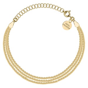 SREBRNA POZŁACANA BRANSOLETKA Z DELIKATNYM POTRÓJNYM ŁAŃCUSZKIEM 925 585 – 4,2MM