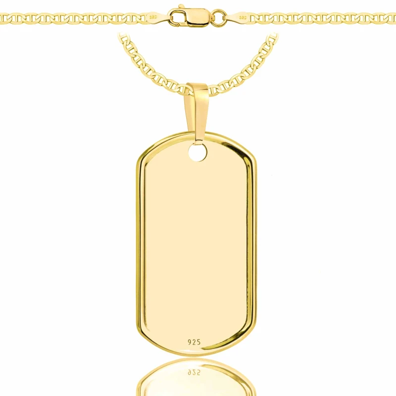 SREBRNY POZŁACANY ŁAŃCUSZEK GUCCI Z NIEŚMIERTELNIKIEM 925 585 - 2,6MM