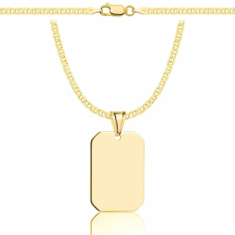 SREBRNY POZŁACANY ŁAŃCUSZEK GUCCI Z NIEŚMIERTELNIKIEM 925 585 - 2,6MM