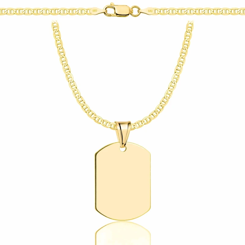SREBRNY POZŁACANY ŁAŃCUSZEK GUCCI Z NIEŚMIERTELNIKIEM 925 585 - 2,6MM