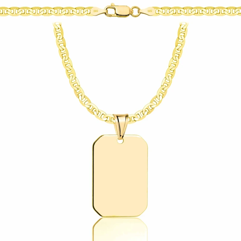 SREBRNY POZŁACANY ŁAŃCUSZEK GUCCI Z NIEŚMIERTELNIKIEM 925 585 - 3,5MM