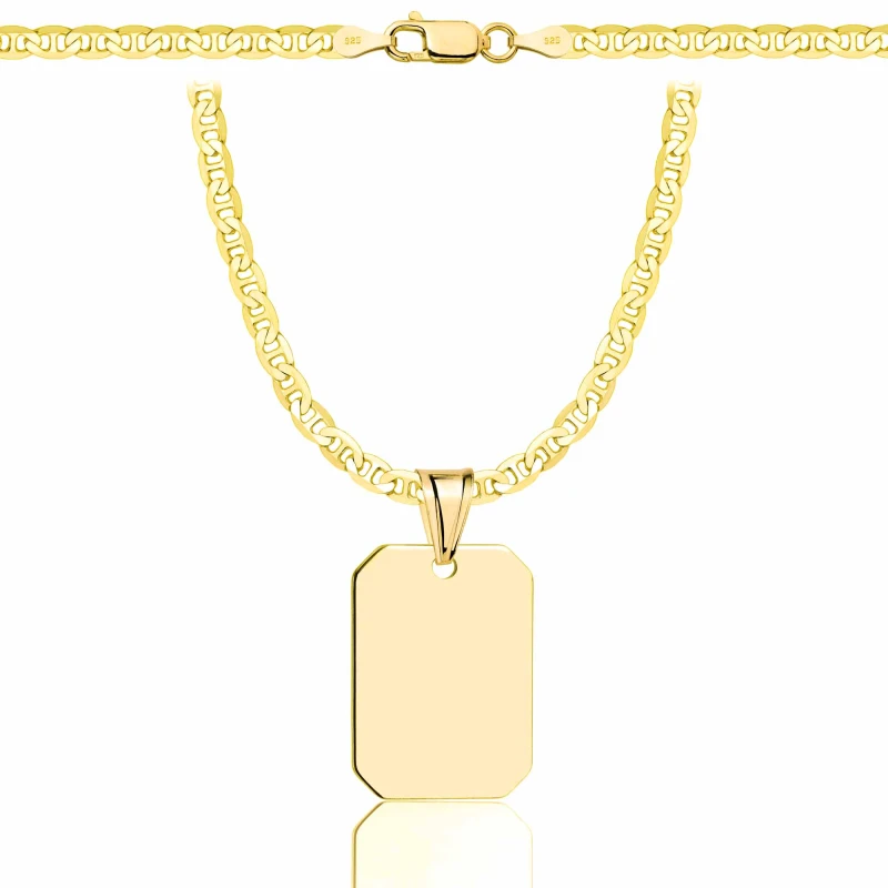 SREBRNY POZŁACANY ŁAŃCUSZEK GUCCI Z NIEŚMIERTELNIKIEM 925 585 - 3,5MM