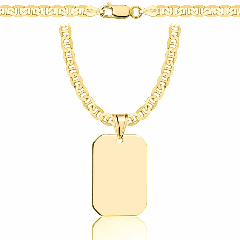 SREBRNY POZŁACANY ŁAŃCUSZEK GUCCI Z NIEŚMIERTELNIKIEM 925 585 - 4,5MM