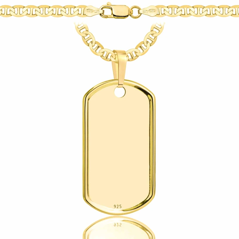SREBRNY POZŁACANY ŁAŃCUSZEK GUCCI Z NIEŚMIERTELNIKIEM 925 585 - 4,5MM