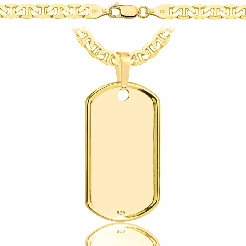 SREBRNY POZŁACANY ŁAŃCUSZEK GUCCI Z NIEŚMIERTELNIKIEM 925 585 - 5,5MM