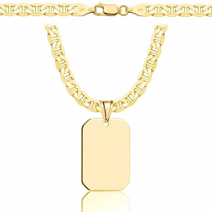 SREBRNY POZŁACANY ŁAŃCUSZEK GUCCI Z NIEŚMIERTELNIKIEM 925 585 - 5,5MM