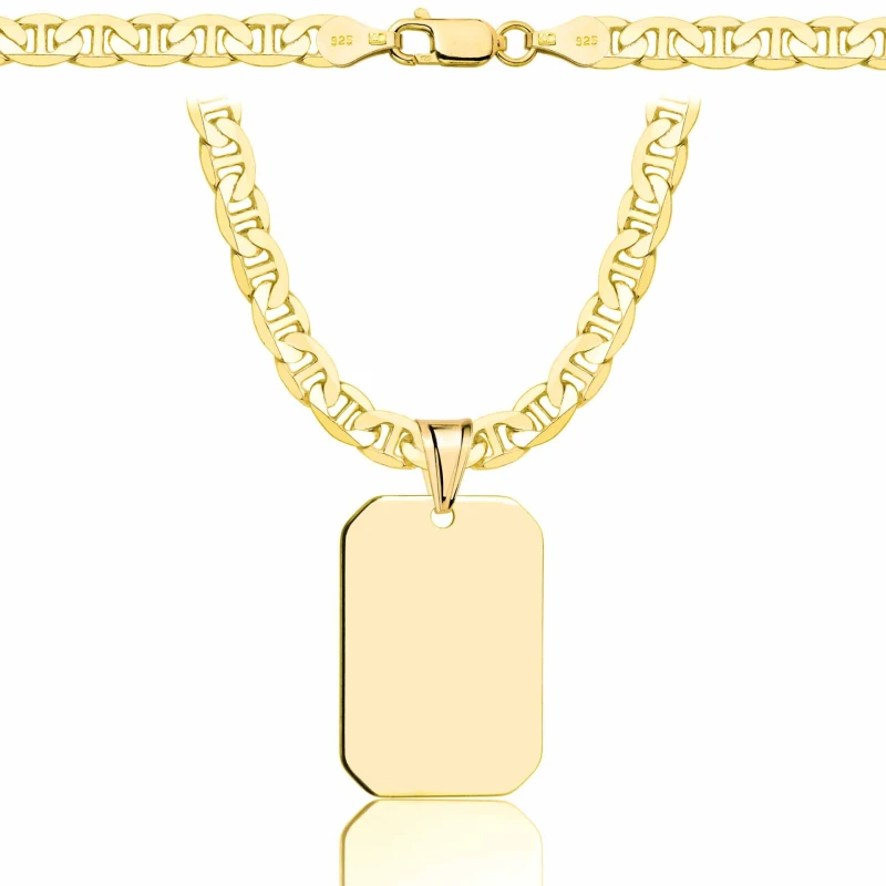 SREBRNY POZŁACANY ŁAŃCUSZEK GUCCI Z NIEŚMIERTELNIKIEM 925 585 - 5,5MM