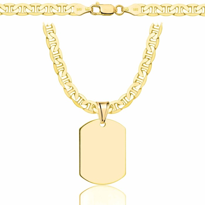 SREBRNY POZŁACANY ŁAŃCUSZEK GUCCI Z NIEŚMIERTELNIKIEM 925 585 - 5,5MM