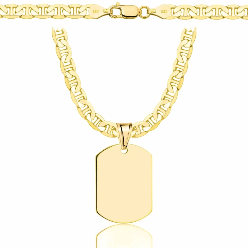 SREBRNY POZŁACANY ŁAŃCUSZEK GUCCI Z NIEŚMIERTELNIKIEM 925 585 - 5,5MM