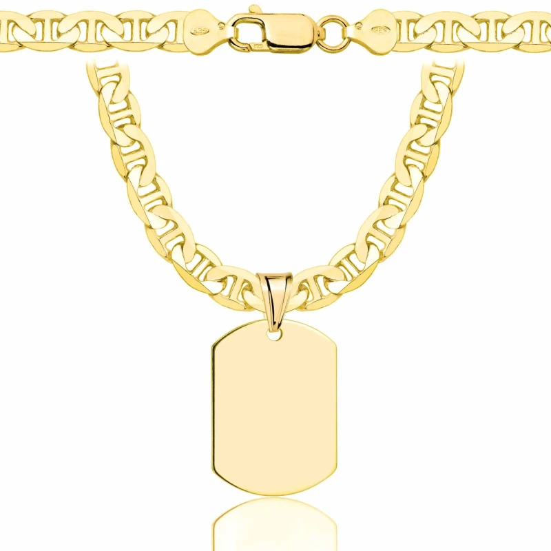 SREBRNY POZŁACANY ŁAŃCUSZEK GUCCI Z NIEŚMIERTELNIKIEM 925 585 – 6,5MM