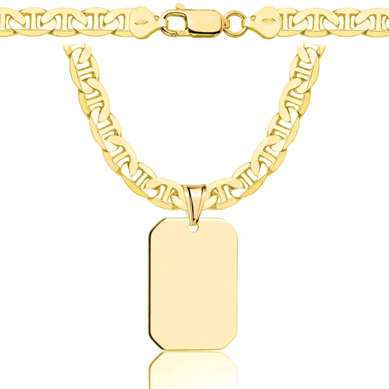 SREBRNY POZŁACANY ŁAŃCUSZEK GUCCI Z NIEŚMIERTELNIKIEM 925 585 – 6,5MM