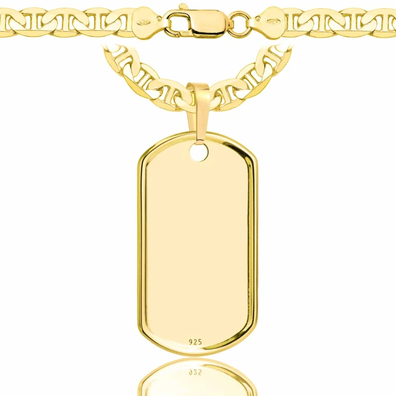 SREBRNY POZŁACANY ŁAŃCUSZEK GUCCI Z NIEŚMIERTELNIKIEM 925 585 – 6,5MM