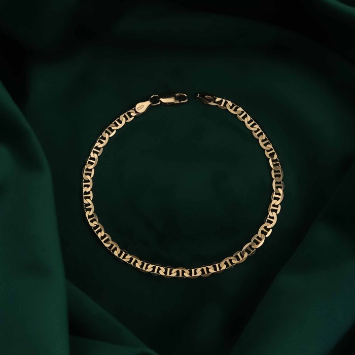 POZŁACANA SREBRNA BRANSOLETKA GUCCI 925 585 - 4,5MM