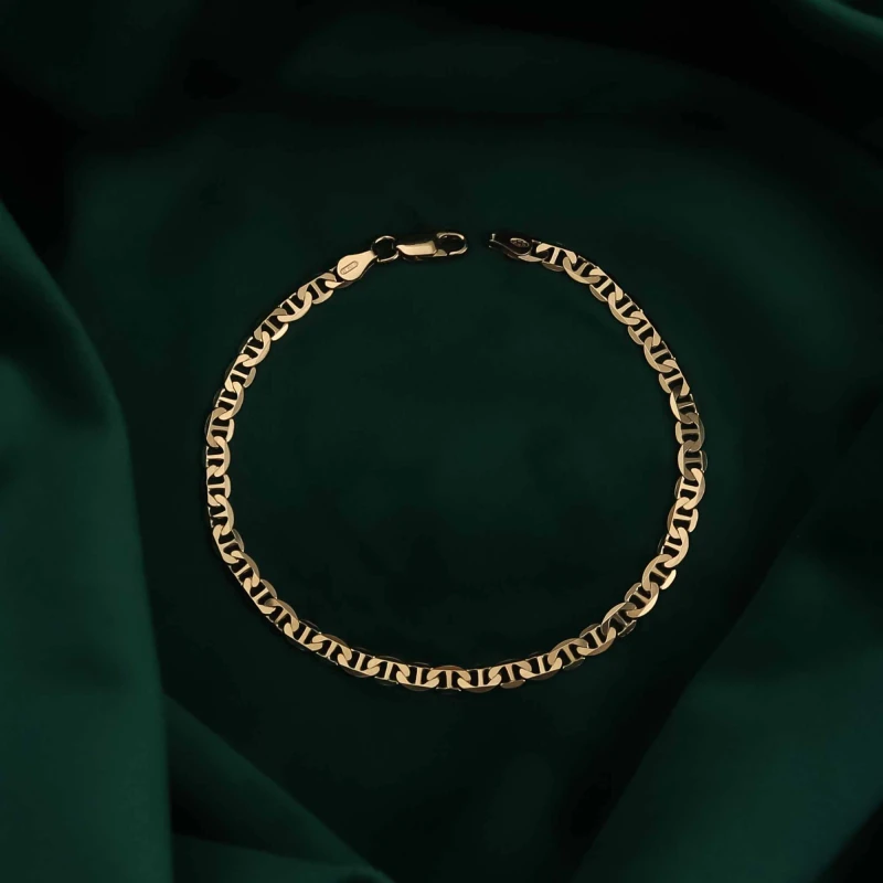 POZŁACANA SREBRNA BRANSOLETKA GUCCI 925 585 - 4,5MM