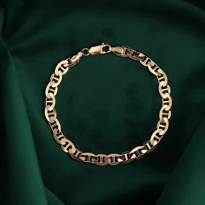 POZŁACANA SREBRNA BRANSOLETKA GUCCI 925 585 - 6,5MM