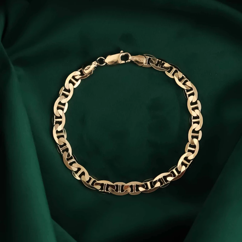 POZŁACANA SREBRNA BRANSOLETKA GUCCI 925 585 - 6,5MM