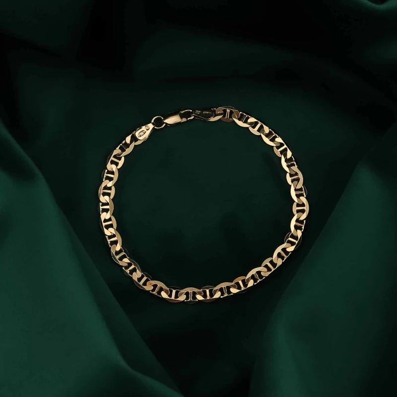 POZŁACANA SREBRNA BRANSOLETKA GUCCI 925 585 - 5,5MM