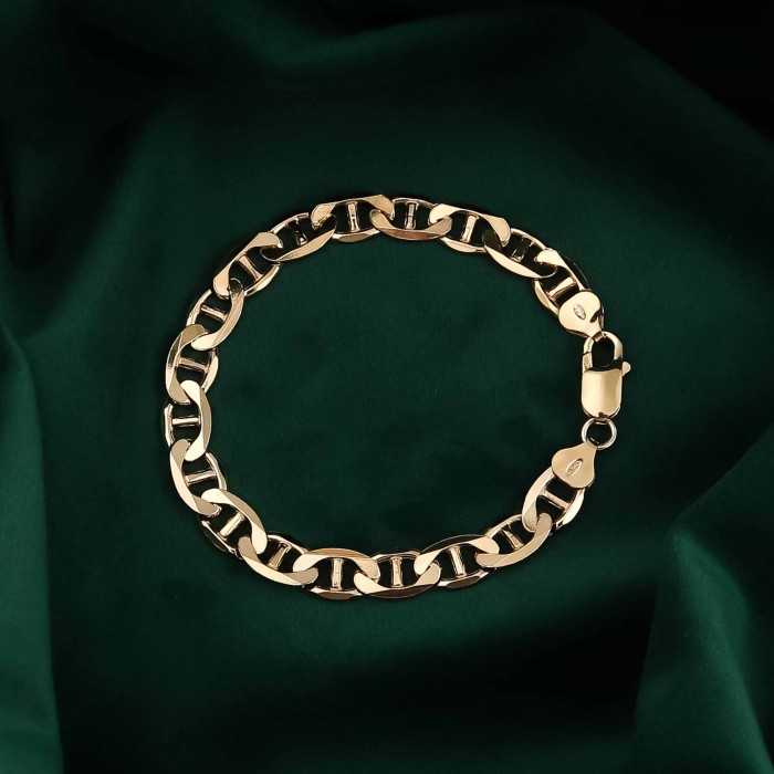 POZŁACANA SREBRNA BRANSOLETKA GUCCI 925 585 - 8,5MM