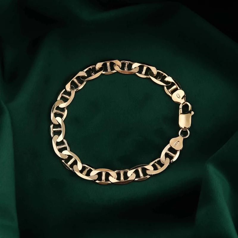 POZŁACANA SREBRNA BRANSOLETKA GUCCI 925 585 - 8,5MM