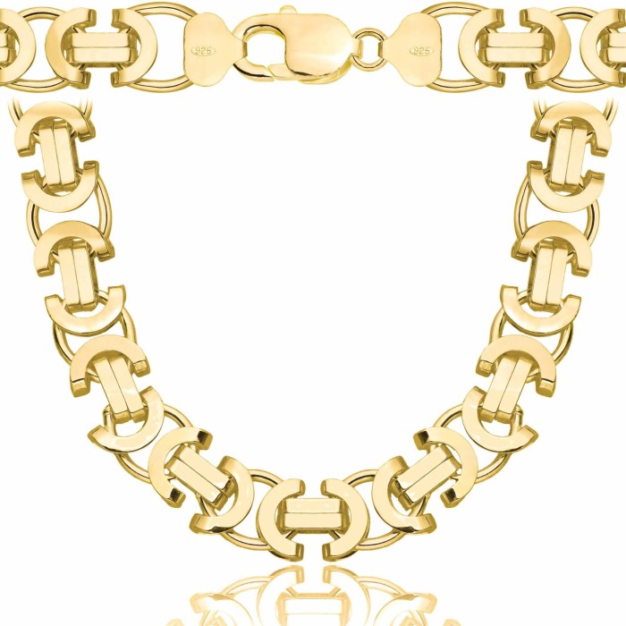 POZŁACANY SREBRNY ŁAŃCUSZEK ETRUSKA 925 585 - 11,2MM