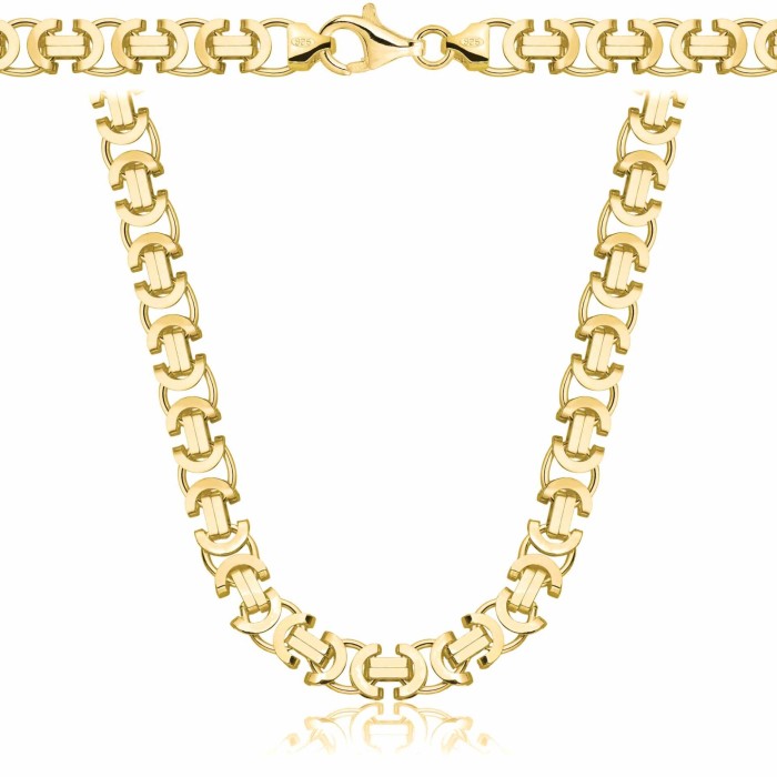 POZŁACANY SREBRNY ŁAŃCUSZEK ETRUSKA 925 585 - 6,2MM