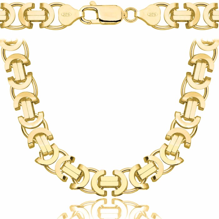 POZŁACANY SREBRNY ŁAŃCUSZEK ETRUSKA 925 585 - 8,5MM