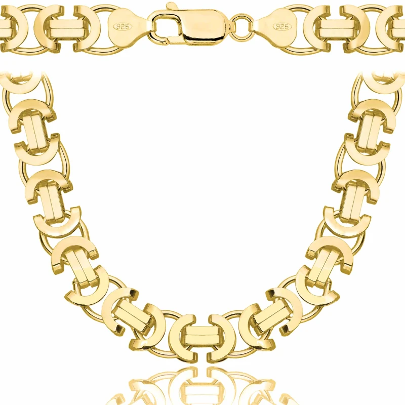 POZŁACANY SREBRNY ŁAŃCUSZEK ETRUSKA 925 585 - 8,5MM