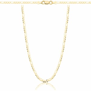 POZŁACANY SREBRNY ŁAŃCUSZEK FIGARO 925 585 - 2,3MM