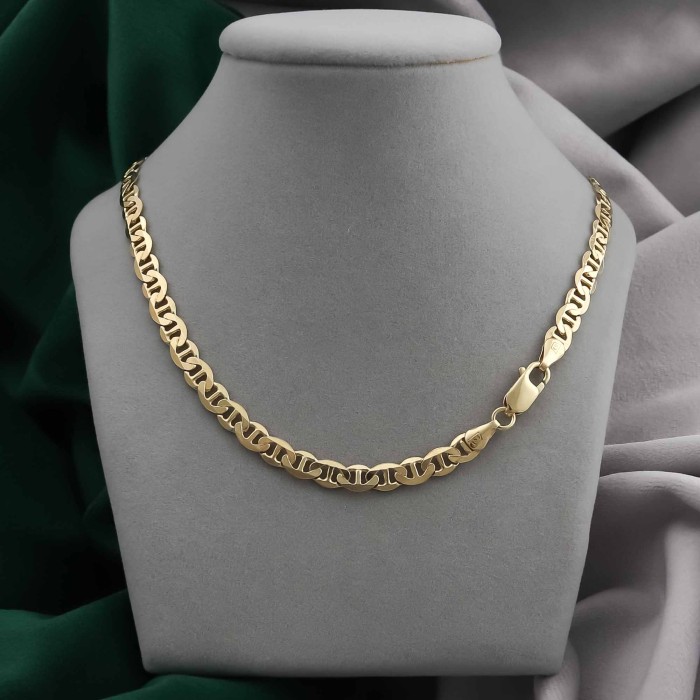 POZŁACANY SREBRNY ŁAŃCUSZEK GUCCI 925 585 - 5,5MM