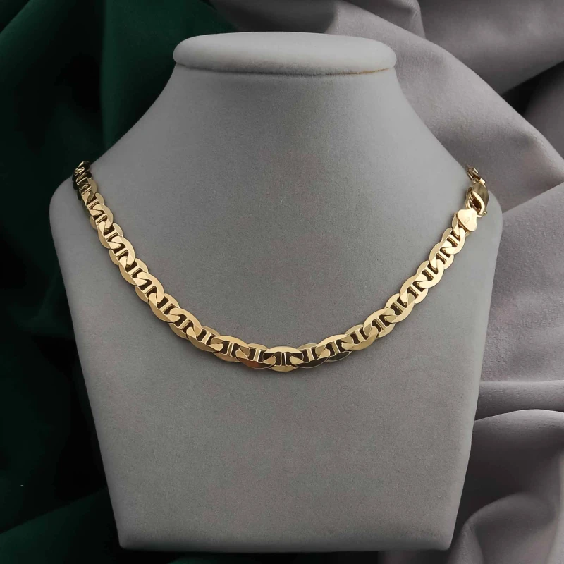 POZŁACANY SREBRNY ŁAŃCUSZEK GUCCI 925 585 - 6,5MM