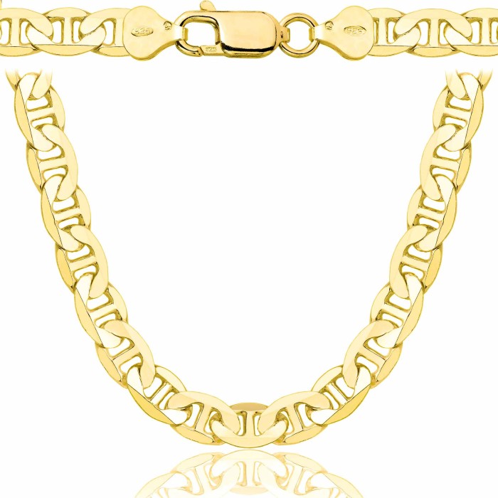 POZŁACANY SREBRNY ŁAŃCUSZEK GUCCI 925 585 - 8MM