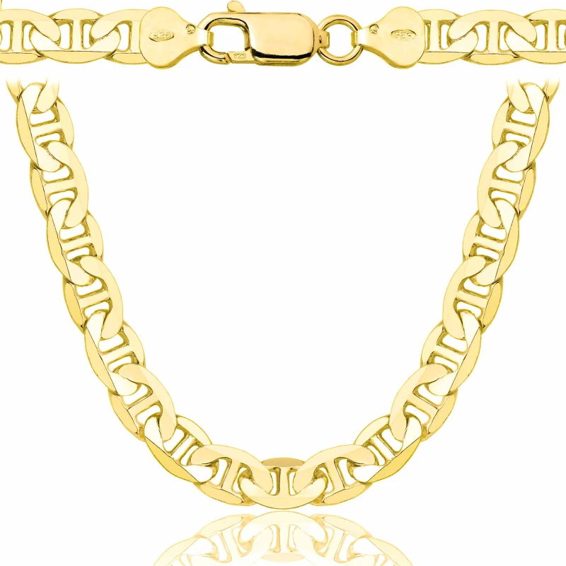 POZŁACANY SREBRNY ŁAŃCUSZEK GUCCI 925 585 - 8MM