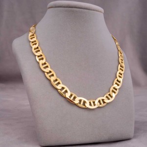 POZŁACANY SREBRNY ŁAŃCUSZEK GUCCI 925 585 - 8MM