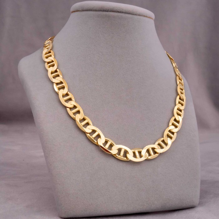 POZŁACANY SREBRNY ŁAŃCUSZEK GUCCI 925 585 - 8MM
