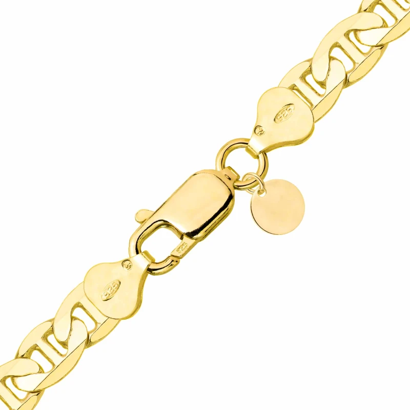 POZŁACANY SREBRNY ŁAŃCUSZEK GUCCI 925 585 - 8MM