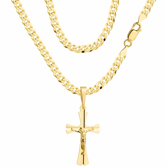 POZŁACANY SREBRNY ŁAŃCUSZEK PANCERKA Z KRZYŻYKIEM 925 585 - 3,8MM