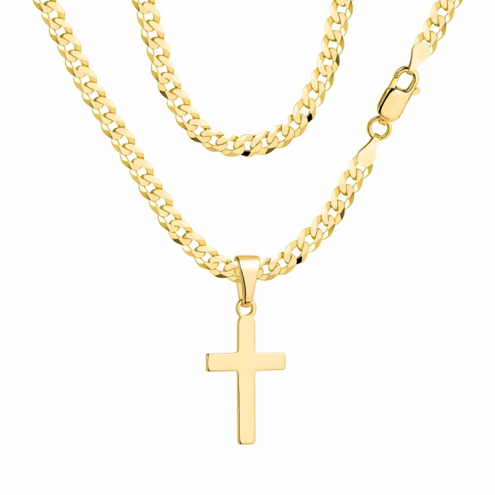 POZŁACANY SREBRNY ŁAŃCUSZEK PANCERKA Z KRZYŻYKIEM 925 585 - 3,8MM