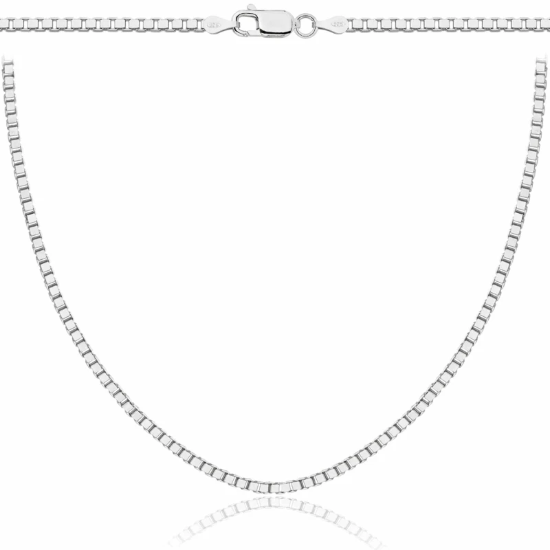 SREBRNY ŁAŃCUSZEK KOSTKA 925 - 2MM