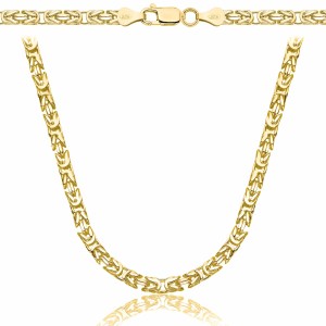 POZŁACANY SREBRNY ŁAŃCUSZEK KRÓLEWSKI 925 585 - 3MM