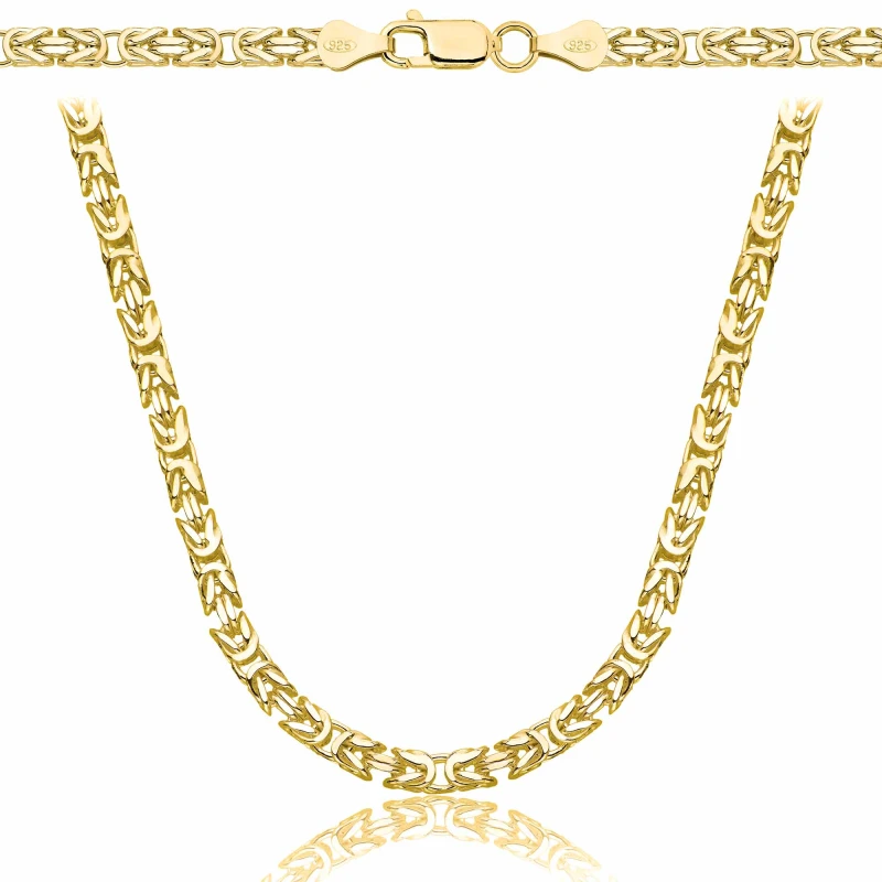 POZŁACANY SREBRNY ŁAŃCUSZEK KRÓLEWSKI 925 585 - 3MM