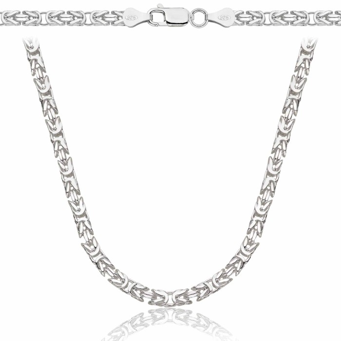SREBRNY ŁAŃCUSZEK KRÓLEWSKI 925 - 3MM