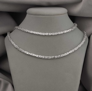 SREBRNY ŁAŃCUSZEK KRÓLEWSKI 925 - 3MM
