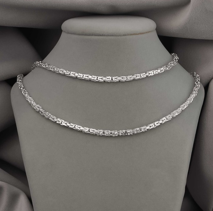 SREBRNY ŁAŃCUSZEK KRÓLEWSKI 925 - 3MM