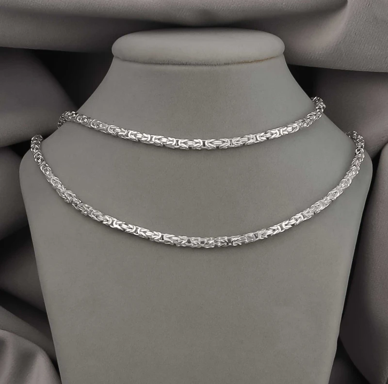 SREBRNY ŁAŃCUSZEK KRÓLEWSKI 925 - 3MM