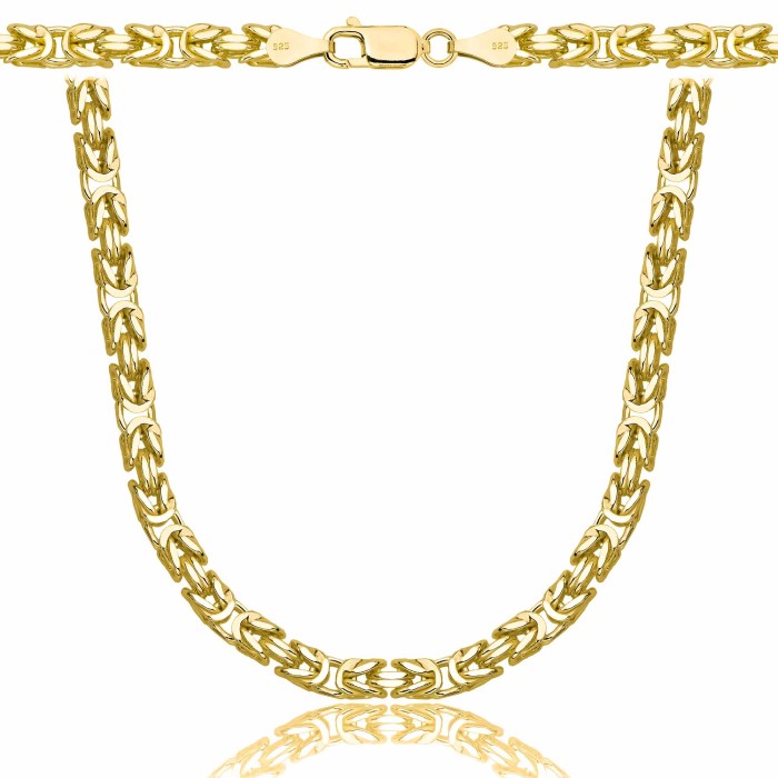 POZŁACANY SREBRNY ŁAŃCUSZEK KRÓLEWSKI 925 585 - 4,5MM