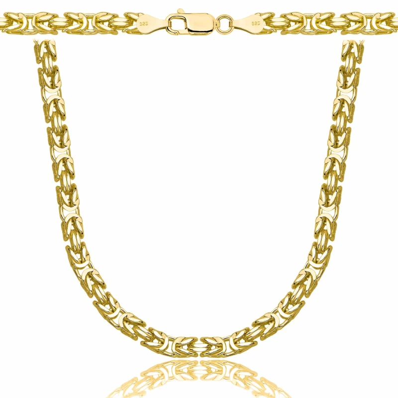 POZŁACANY SREBRNY ŁAŃCUSZEK KRÓLEWSKI 925 585 - 4,5MM