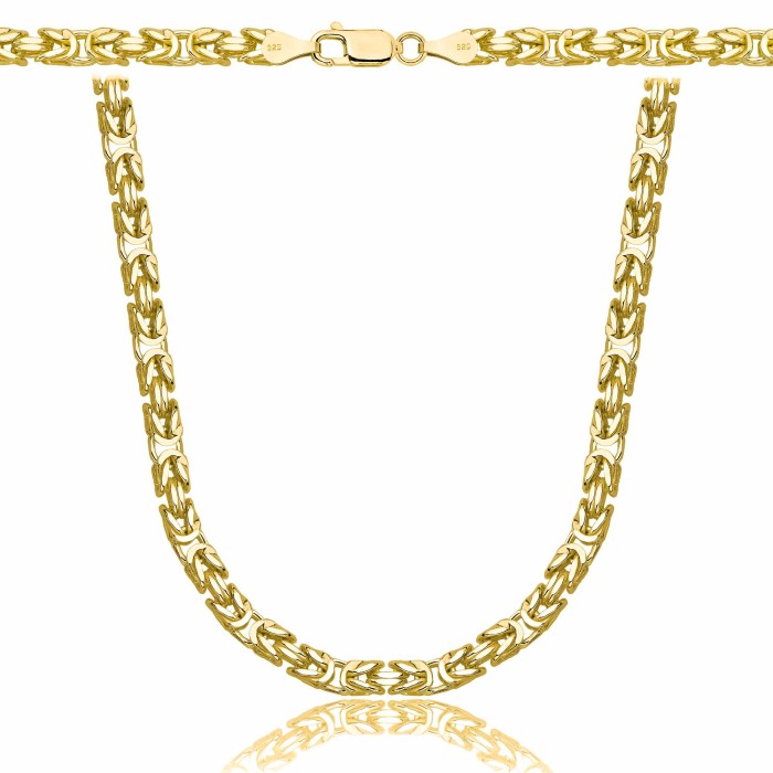 POZŁACANY SREBRNY ŁAŃCUSZEK KRÓLEWSKI 925 585 - 4MM