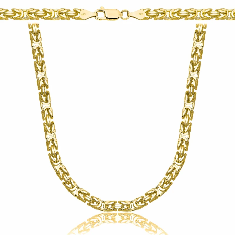 POZŁACANY SREBRNY ŁAŃCUSZEK KRÓLEWSKI 925 585 - 4MM