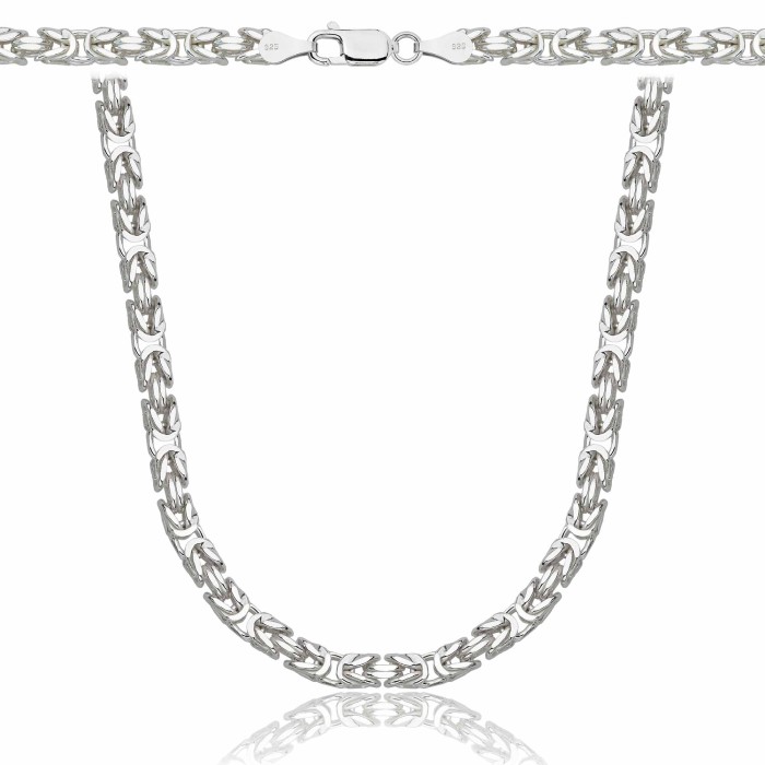 SREBRNY ŁAŃCUSZEK KRÓLEWSKI 925 - 4MM