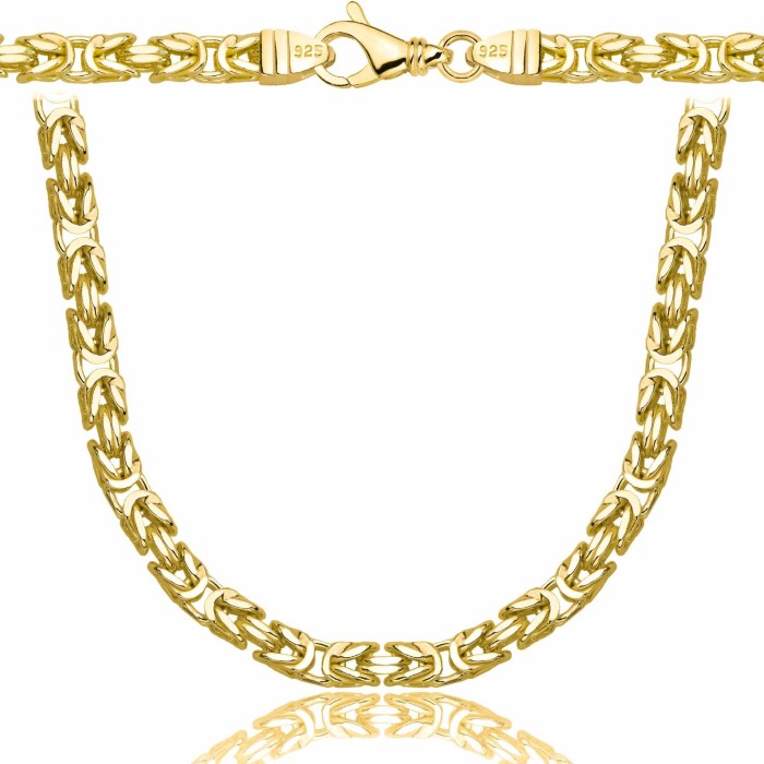 POZŁACANY SREBRNY ŁAŃCUSZEK KRÓLEWSKI 925 585 - 5,5MM